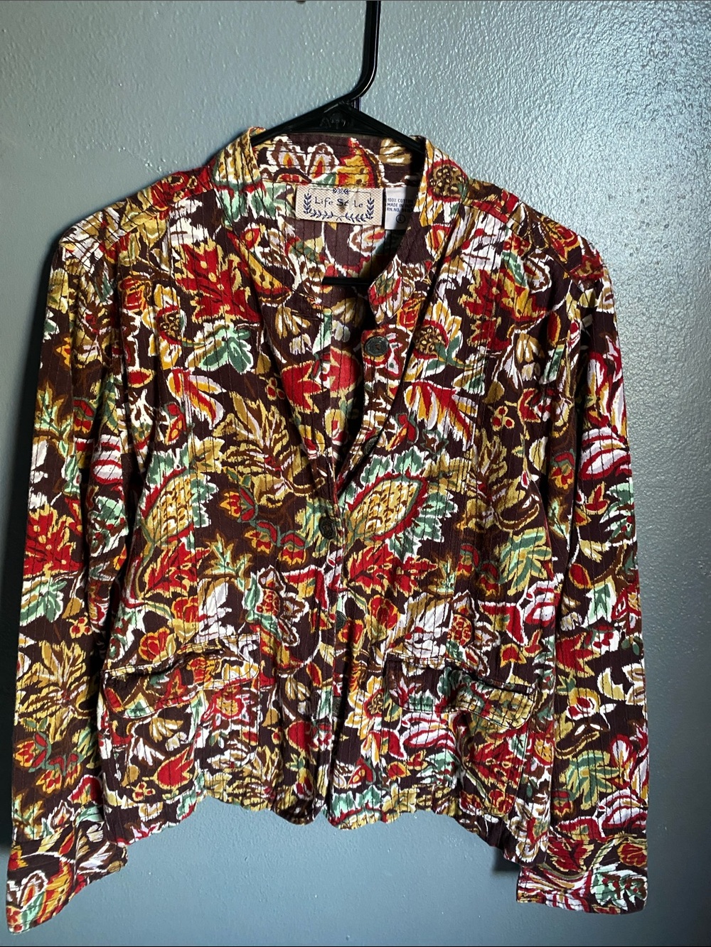 Life style Brown Multicolor Floral Jacket statement piece